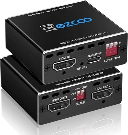 Ezcoo 4K 120Hz HDMI 2.1 Splitter 1 In 2 Out