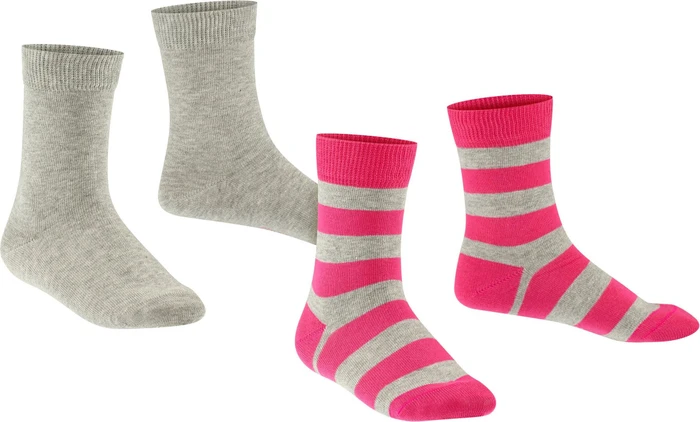 Falke Happy Stripe Socken light grey, 2 Paare (Junior)