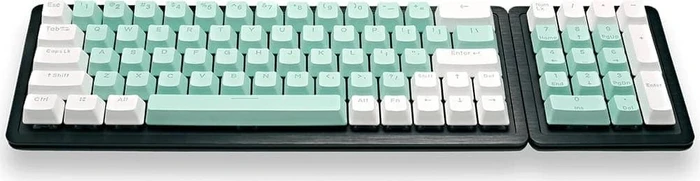 Mountain Mineral Keycap Set, Kunststoff (PBT) Double-Shot, weiß/türkis, 113 Tasten (104+9), ANSI-US