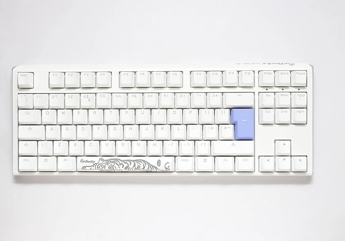 Ducky One 3 TKL PBT, LEDs RGB, Pure White, MX RGB BROWN, USB, DE