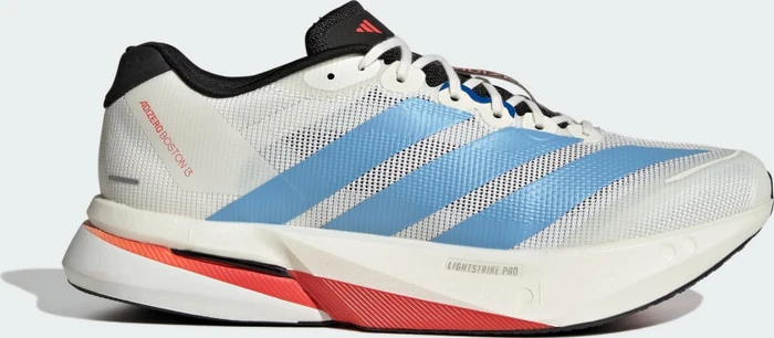 adidas Adizero Boston 13 off white/light blue/gold metallic (Herren)