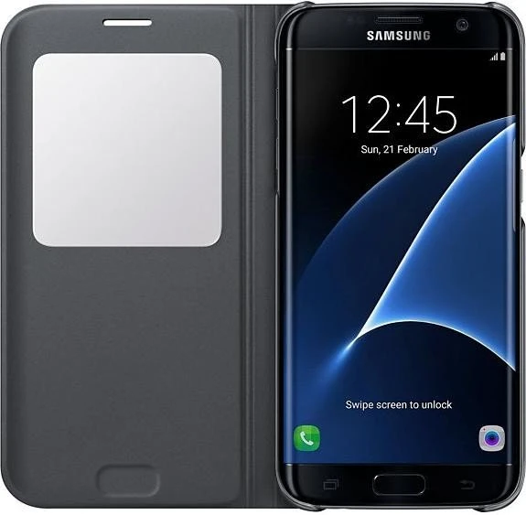 Samsung S-View Cover für Galaxy S7 Edge schwarz