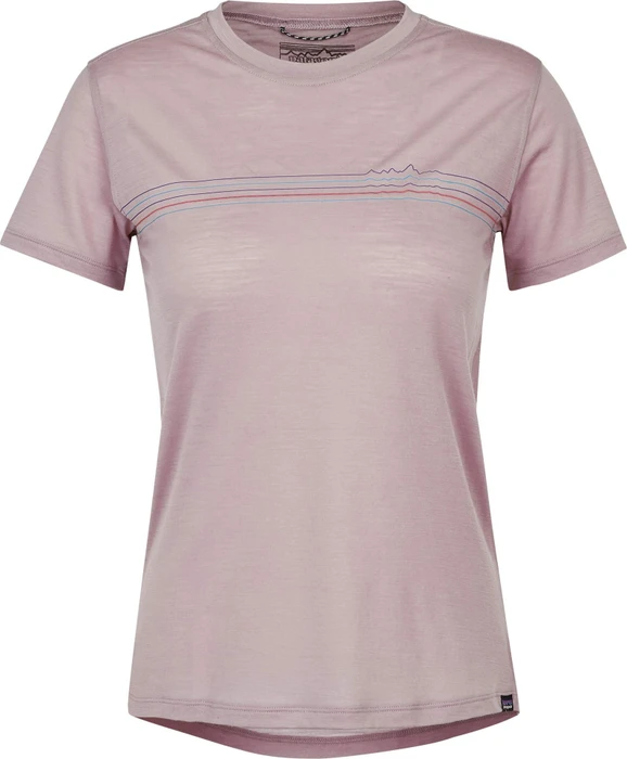 Patagonia Capilene Cool Merino Graphic Funktionsshirt kurzarm fitz roy fader/stingray mauve (Damen)