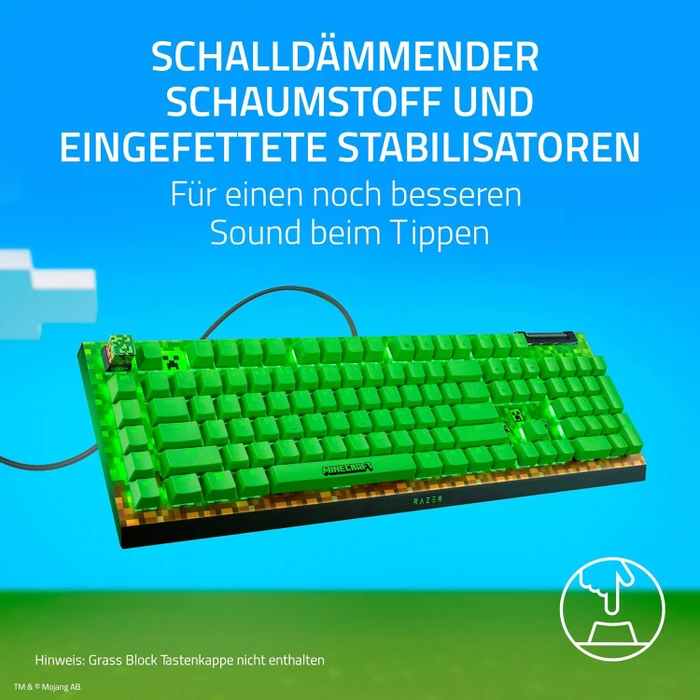 Razer BlackWidow V4 X, Minecraft Edition, Razer GREEN Clicky Gen-3, USB, US