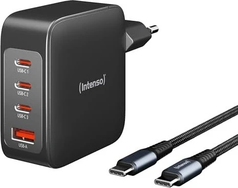 Intenso Power Adapter W140A3C GaN + C520C Kabel schwarz