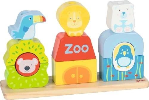 Goki Steck- und Stapelspiel Zoo