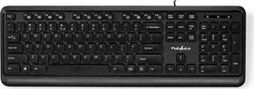 Nedis Multimedia Tastatur, schwarz, USB, US (KBMU200BKUS)