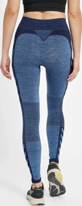 hummel CLEA Seamless Tight Hose lang granada sky/navy peony melange (Damen)