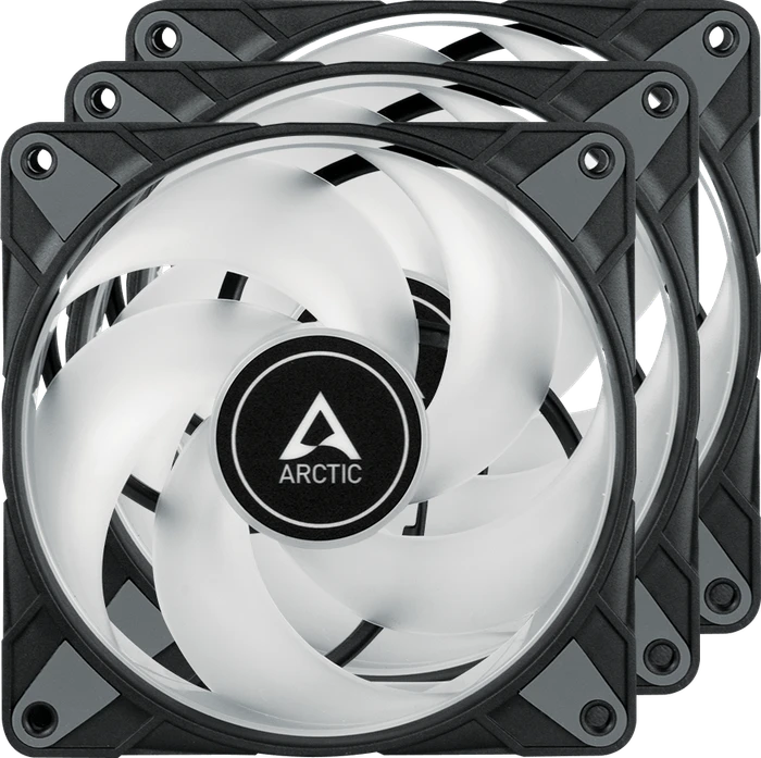 ARCTIC P12 PWM PST A-RGB 0dB schwarz, 120mm, 3er-Pack