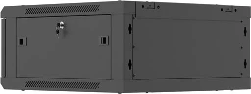 Lanberg WF01 Series 19" Wandschrank 4HE, hängend, Flatpack, Gitternetztür, IP20, RAL 9004, 600mm tief
