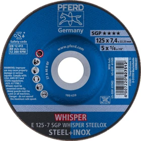 Pferd E 125-7 SGP WHISPER STEELOX Schleifscheibe, 125x7.4x22.23mm, 10 Stück