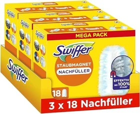 Swiffer Staubmagnet Tücher Nachfüllpack, 54 Stück (3x 18 Stück)