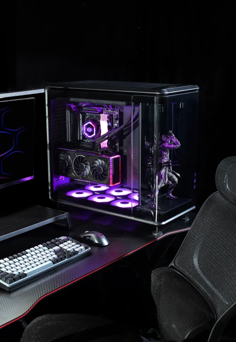 Cooler Master MasterFrame 360 Panorama, schwarz, Glasfenster