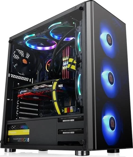 Thermaltake V200 TG RGB, schwarz, Glasfenster