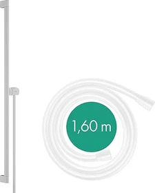 Hansgrohe Unica Brausestange S Puro 90cm mit Easy Slide Handbrausehalter und Isiflex Brauseschlauch 160cm mattweiß