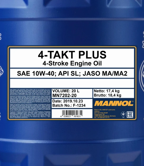 Mannol 4-Takt Plus 10W-40 20l