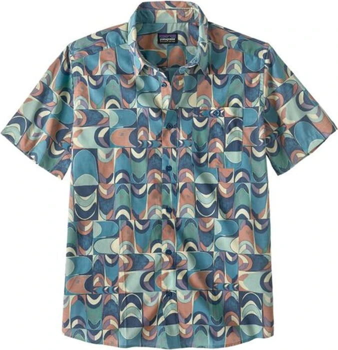 Patagonia Go-To Hemd kurzarm swallowtail geo/still blue (Herren)