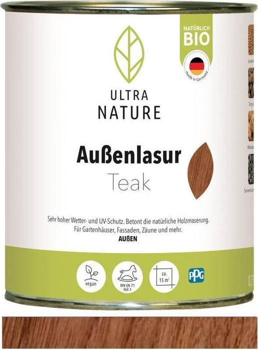 Ultra Nature Außen-Lasur teak, 750ml