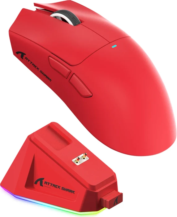 Attack Shark X11 Wireless Gaming Mouse rot, USB/Bluetooth