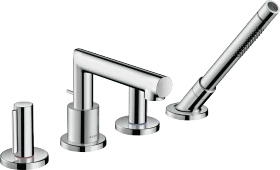 Hansgrohe Axor Uno 4-Loch Wannenrandarmatur mit Zerogriffen polished chrome
