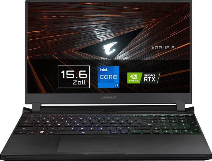 GIGABYTE AORUS 5, Core i7-12700H, 16GB RAM, 1TB SSD, GeForce RTX 3070, DE