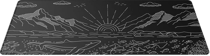 Dark Project Terra Nostra Black XL Gaming Mousepad, 900x400mm, Motiv schwarz/weiß