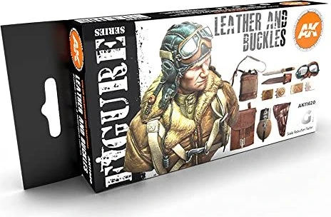 AK-Interactive 3rd Gen Acrylic Colors Figure Series Leather and Buckles Farbset, 6-tlg.