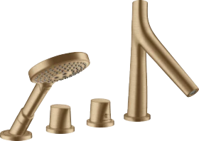 Hansgrohe Axor Starck Organic 4-Loch Wannenrandarmatur mit Thermostat brushed bronze