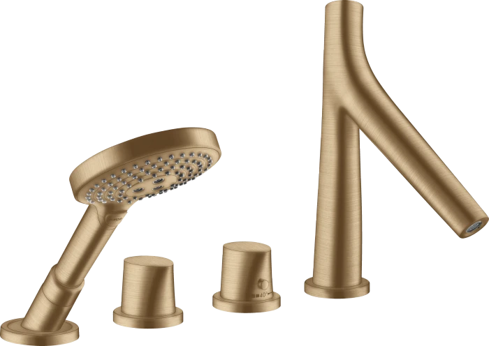 Hansgrohe Axor Starck Organic 4-Loch Wannenrandarmatur mit Thermostat brushed bronze