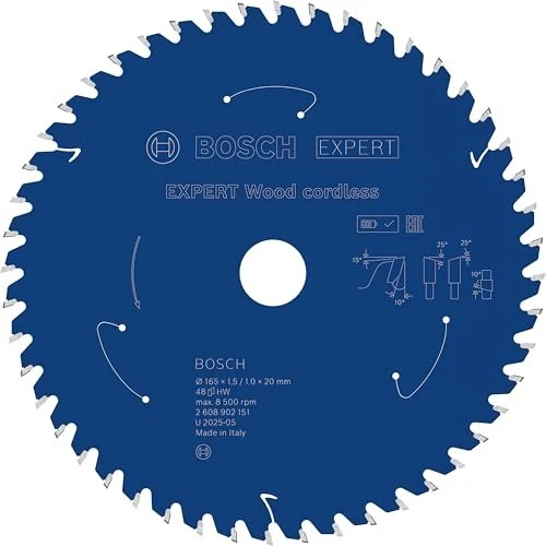 Bosch Professional Expert Wood Cordless Kreissägeblatt 48Z, 165x1x20mm, 1 Stück