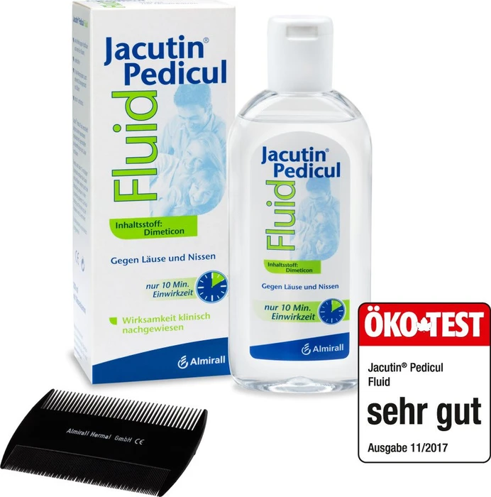 Almirall Jacutin Pedicul Fluid mit Nissenkamm, 200ml