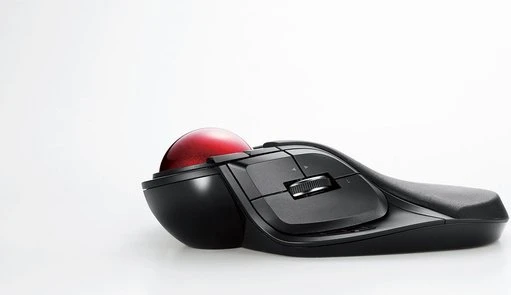 Elecom HUGE M-HT1DRBK Wireless Trackball schwarz/rote Kugel, Rechtshänder