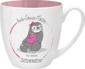 Sheepworld Kaffeebecher Anti-Stress Tasse für meine Schwester 450ml