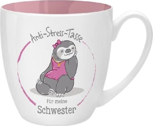 Sheepworld Kaffeebecher Anti-Stress Tasse für meine Schwester 450ml