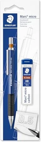 Staedtler Staedtler Mars Micro 775 Druckbleistift HB 0.5mm graphit, schwarz/blau, Radierer, 12 Minen