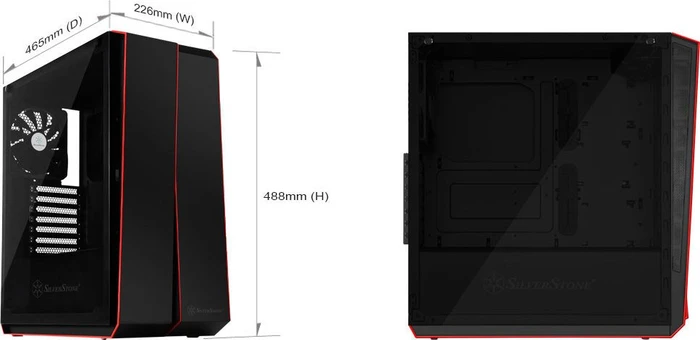SilverStone Redline Series RL07, schwarz, Glasfenster