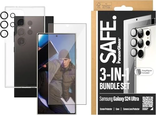 PanzerGlass Safe 3-in-1 Protection Pack für Samsung Galaxy S24 Ultra