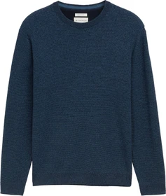 Tom Tailor Bio-Baumwolle Strickpullover real teal navy twotone (Herren)