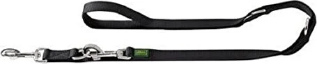 Hunter Extra Long Verstellbare Führleine für Hunde, Nylon, extra lang, strapazierfähhig, pflegeleicht, 2x300cm, schwarz