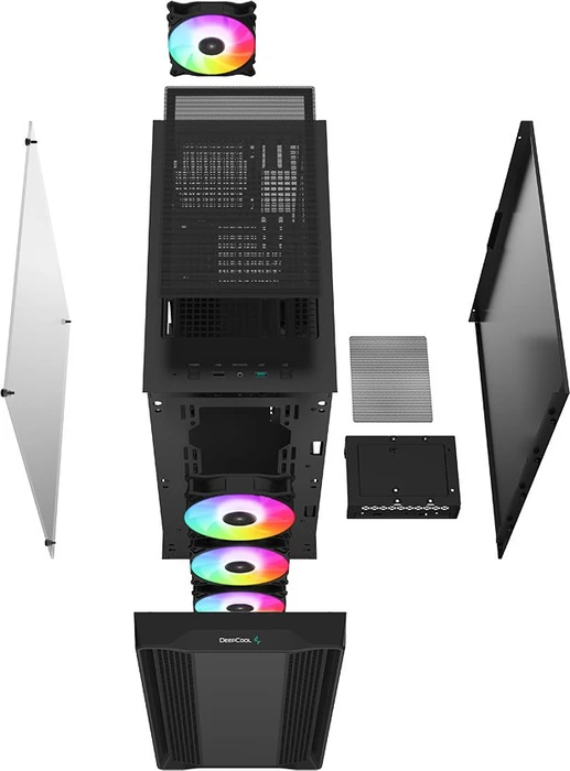 DeepCool CC560 ARGB, schwarz, Glasfenster