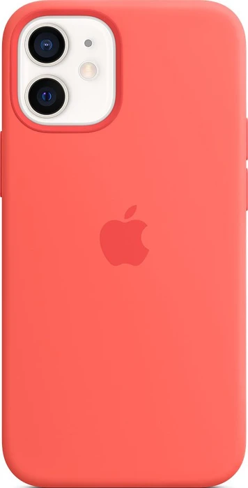 Apple Silikon Case mit MagSafe für iPhone 12 Mini zitruspink