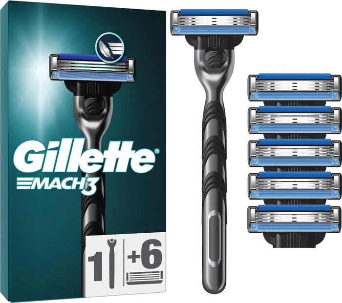 Gillette Mach3 Rasierer + 6 Wechselklingen