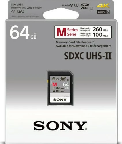 Sony SF-M Series R260/W100 64GB, UHS-II U3, Class 10