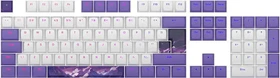 Dark Project Violet Horizons Multilingual Keycaps, Kunststoff (PBT) Double-Shot, CSA-Profil, weiß/violett, 177 Tasten, ANSI & ISO