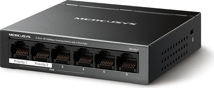 Mercusys Desktop Switch, 6x RJ-45, 40W PoE+
