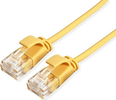 Roline / Secomp DataCenter Slim Patchkabel, Cat6a, U/UTP, RJ-45/RJ-45, 0.5m, gelb
