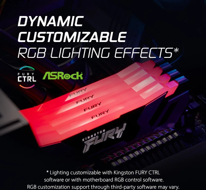 Kingston FURY Renegade RGB schwarz/silber UDIMM 32GB Kit, DDR5-6400, CL32-39-39, 1RX8