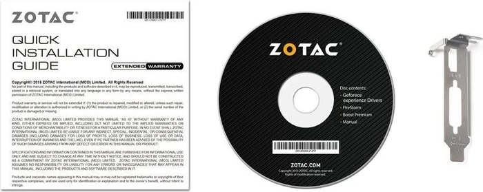 Zotac GeForce GT 1030 LP, 2GB GDDR5, DVI, HDMI