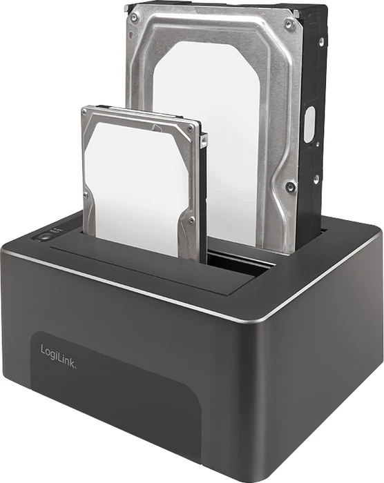 LogiLink USB 3.0 2-Bay für 2.5"/3.5" SATA HDD/SSD, schwarz, USB-B 3.0