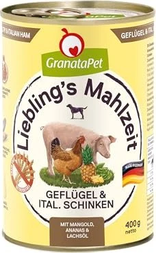 GranataPet Liebling's Mahlzeit Geflügel & italienischer Schinken, 2.40kg (6x 400g)